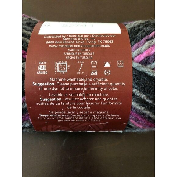 Loops & Threads Charisma #5 Bulky Yarn Black Raspberry #31 109 yds - Picture 5 of 6